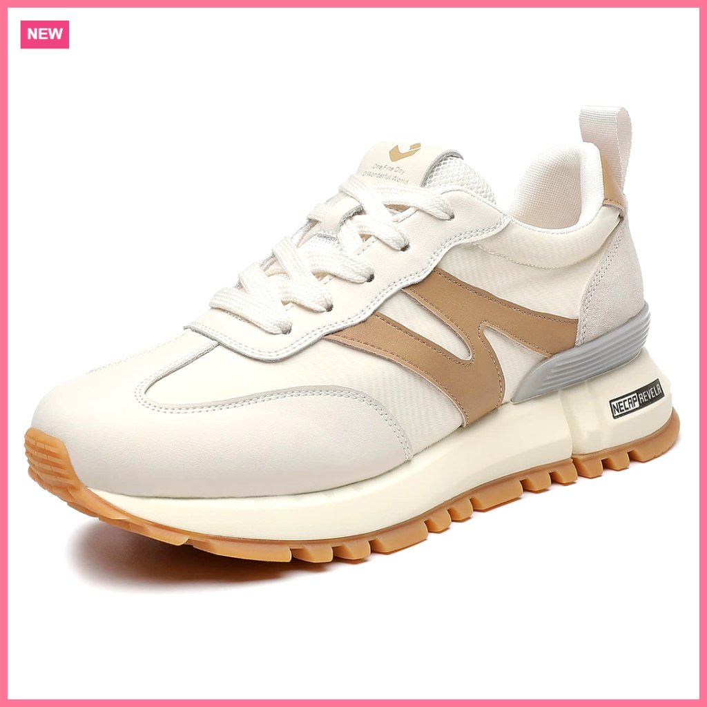 Genuine Leather Suede Patchwork Lace Up Walking Sneakers Non-Slip Comfortable